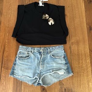 Zara cropped black tee